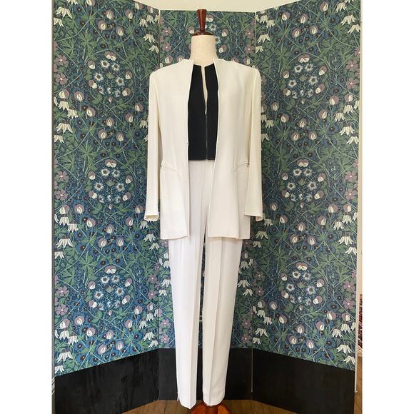 Vintage Emanuel Ungaro 3 piece pantsuit in white and black, size 6 - Picture 2 of 10